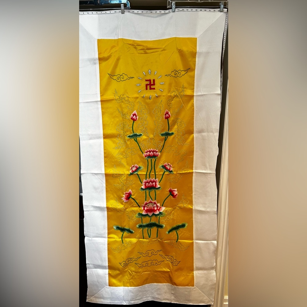 Indian Motif Embroidered Meditation Blanket or Table Cloth
